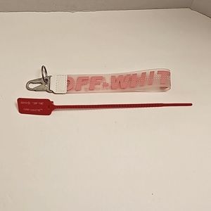 Off-White Keychain Phone Holder Luggage Weight Zip Tie System PINK New